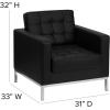 Flash Furniture HERCULES Lacey Series Contemporary Black LeatherSoft Chair with Stainless Steel Frame(Black)