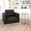 Flash Furniture HERCULES Lacey Series Contemporary Black LeatherSoft Chair with Stainless Steel Frame(Black)