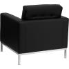 Flash Furniture HERCULES Lacey Series Contemporary Black LeatherSoft Chair with Stainless Steel Frame(Black)