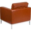 Flash Furniture HERCULES Lacey Series Contemporary Black LeatherSoft Chair with Stainless Steel Frame(Cognac)