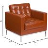 Flash Furniture HERCULES Lacey Series Contemporary Black LeatherSoft Chair with Stainless Steel Frame(Cognac)