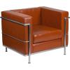 Flash Furniture HERCULES Regal Series Contemporary Cognac LeatherSoft Chair with Encasing Frame