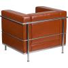 Flash Furniture HERCULES Regal Series Contemporary Cognac LeatherSoft Chair with Encasing Frame
