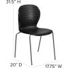 Flash Furniture HERCULES Series 551 lb. Capacity White Stack Chair(Black)