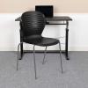 Flash Furniture HERCULES Series 551 lb. Capacity White Stack Chair(Black)