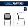 Flash Furniture HERCULES Series 661 lb. Capacity Black Stack Chair with Air-Vent Back and Black Powder Coated Sled Base(Black)