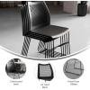 Flash Furniture HERCULES Series 661 lb. Capacity Black Stack Chair with Air-Vent Back and Black Powder Coated Sled Base(Black)