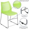 Flash Furniture HERCULES Series 661 lb. Capacity Black Stack Chair with Air-Vent Back and Black Powder Coated Sled Base(Green)