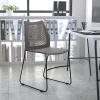 Flash Furniture HERCULES Series 661 lb. Capacity Black Stack Chair with Air-Vent Back and Black Powder Coated Sled Base(Grey)