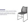 Flash Furniture HERCULES Series 661 lb. Capacity Black Stack Chair with Air-Vent Back and Black Powder Coated Sled Base(Grey)