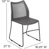 Flash Furniture HERCULES Series 661 lb. Capacity Black Stack Chair with Air-Vent Back and Black Powder Coated Sled Base(Grey)