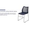 Flash Furniture HERCULES Series 661 lb. Capacity Black Stack Chair with Air-Vent Back and Black Powder Coated Sled Base(Navy)