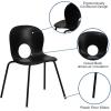 Flash Furniture HERCULES Series 770 lb. Capacity Designer White Plastic Stack Chair with Black Frame(Black)