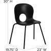Flash Furniture HERCULES Series 770 lb. Capacity Designer White Plastic Stack Chair with Black Frame(Black)
