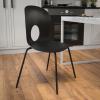 Flash Furniture HERCULES Series 770 lb. Capacity Designer White Plastic Stack Chair with Black Frame(Black)