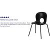 Flash Furniture HERCULES Series 770 lb. Capacity Designer White Plastic Stack Chair with Black Frame(Black)