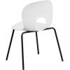 Flash Furniture HERCULES Series 770 lb. Capacity Designer White Plastic Stack Chair with Black Frame(White)