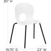 Flash Furniture HERCULES Series 770 lb. Capacity Designer White Plastic Stack Chair with Black Frame(White)