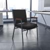 Flash Furniture HERCULES Series Heavy Duty Black Vinyl Stack Chair with Arms and Ganging Bracket(Black Patterned Fabric)
