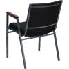 Flash Furniture HERCULES Series Heavy Duty Black Vinyl Stack Chair with Arms and Ganging Bracket(Black Patterned Fabric)