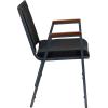 Flash Furniture HERCULES Series Heavy Duty Black Vinyl Stack Chair with Arms and Ganging Bracket(Black Patterned Fabric)