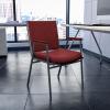 Flash Furniture HERCULES Series Heavy Duty Black Vinyl Stack Chair with Arms and Ganging Bracket(Burgundy Patterned Fabric)