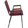 Flash Furniture HERCULES Series Heavy Duty Black Vinyl Stack Chair with Arms and Ganging Bracket(Burgundy Patterned Fabric)
