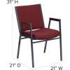 Flash Furniture HERCULES Series Heavy Duty Black Vinyl Stack Chair with Arms and Ganging Bracket(Burgundy Patterned Fabric)