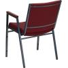 Flash Furniture HERCULES Series Heavy Duty Black Vinyl Stack Chair with Arms and Ganging Bracket(Burgundy Patterned Fabric)