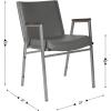 Flash Furniture HERCULES Series Heavy Duty Black Vinyl Stack Chair with Arms and Ganging Bracket(Gray Vinyl)