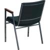 Flash Furniture HERCULES Series Heavy Duty Black Vinyl Stack Chair with Arms and Ganging Bracket(Green Patterned Fabric)