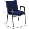 Flash Furniture HERCULES Series Heavy Duty Black Vinyl Stack Chair with Arms and Ganging Bracket(Navy Patterned Fabric)