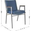 Flash Furniture HERCULES Series Heavy Duty Black Vinyl Stack Chair with Arms and Ganging Bracket(Navy Vinyl)