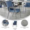 Flash Furniture HERCULES Series Heavy Duty Black Vinyl Stack Chair with Arms and Ganging Bracket(Navy Vinyl)