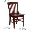 Flash Furniture HERCULES Series School House Back Mahogany Wood Restaurant Chair (Pack of 4)