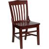 Flash Furniture HERCULES Series School House Back Mahogany Wood Restaurant Chair (Pack of 4)