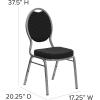 Flash Furniture HERCULES Series Teardrop Back Stacking Banquet Chair in Black Patterned Fabric – Silver Vein Frame(Black Patterned Fabric/Silver Vein Frame)