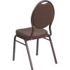 Flash Furniture HERCULES Series Teardrop Back Stacking Banquet Chair in Black Patterned Fabric – Silver Vein Frame(Brown Patterned Fabric/Copper Vein Frame)