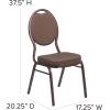 Flash Furniture HERCULES Series Teardrop Back Stacking Banquet Chair in Black Patterned Fabric – Silver Vein Frame(Brown Patterned Fabric/Copper Vein Frame)