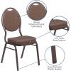 Flash Furniture HERCULES Series Teardrop Back Stacking Banquet Chair in Black Patterned Fabric – Silver Vein Frame(Brown Patterned Fabric/Copper Vein Frame)