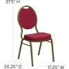 Flash Furniture HERCULES Series Teardrop Back Stacking Banquet Chair in Black Patterned Fabric – Silver Vein Frame(Burgundy Patterned Fabric/Gold frame)