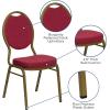 Flash Furniture HERCULES Series Teardrop Back Stacking Banquet Chair in Black Patterned Fabric – Silver Vein Frame(Burgundy Patterned Fabric/Gold frame)