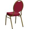 Flash Furniture HERCULES Series Teardrop Back Stacking Banquet Chair in Black Patterned Fabric – Silver Vein Frame(Burgundy Patterned Fabric/Gold frame)