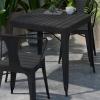 Flash Furniture Helvey Commercial 5 Piece Table and Chairs Set – 4 Black Metal Chairs with Poly Resin Seats – Black 31.5″ Square Table with Poly Resin Top(Contemporary)