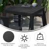 Flash Furniture Helvey Commercial 5 Piece Table and Chairs Set – 4 Black Metal Chairs with Poly Resin Seats – Black 31.5″ Square Table with Poly Resin Top(Contemporary)