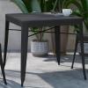 Flash Furniture Helvey Commercial 5 Piece Table and Chairs Set – 4 Black Metal Chairs with Poly Resin Seats – Black 31.5″ Square Table with Poly Resin Top(Contemporary)