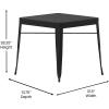 Flash Furniture Helvey Commercial 5 Piece Table and Chairs Set – 4 Black Metal Chairs with Poly Resin Seats – Black 31.5″ Square Table with Poly Resin Top(5-Piece Set)