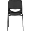Flash Furniture Hercules Flex Comfort Classroom Stack Chair, Heavy-Duty Construction, Ergonomic Flex Back, Powder-Coated Steel Frame, Fixed Floor Glides, Black(Black)