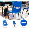 Flash Furniture Hercules Flex Comfort Classroom Stack Chair, Heavy-Duty Construction, Ergonomic Flex Back, Powder-Coated Steel Frame, Fixed Floor Glides, Black(Navy)