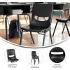 Flash Furniture Hercules Flex Comfort Classroom Stack Chair, Heavy-Duty Construction, Ergonomic Flex Back, Powder-Coated Steel Frame, Fixed Floor Glides, Black(Black)